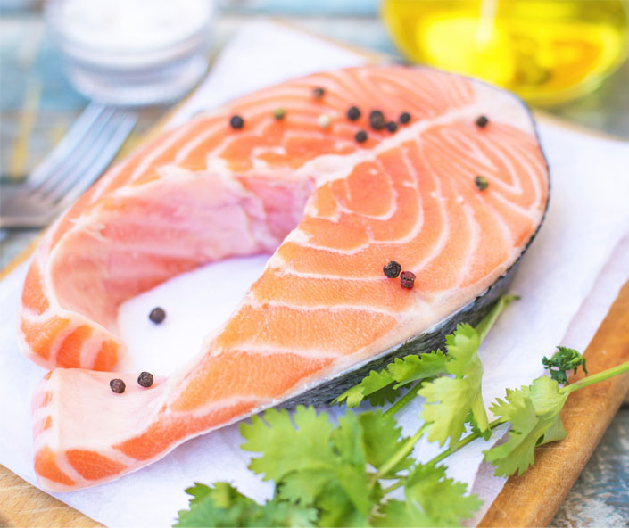 Steak de saumon aux épices