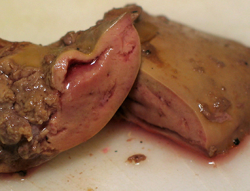 foie de poulet bouilli