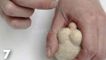 feutrage d'un chat en laine