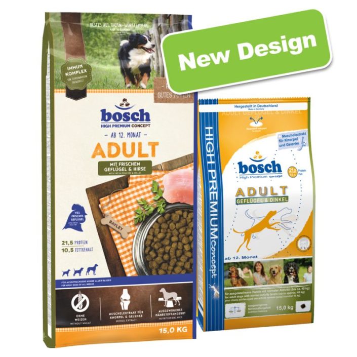 Deux paquets d'aliments Bosch