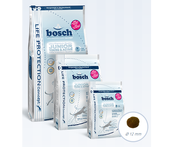 Trois paquets d'aliments Bosch