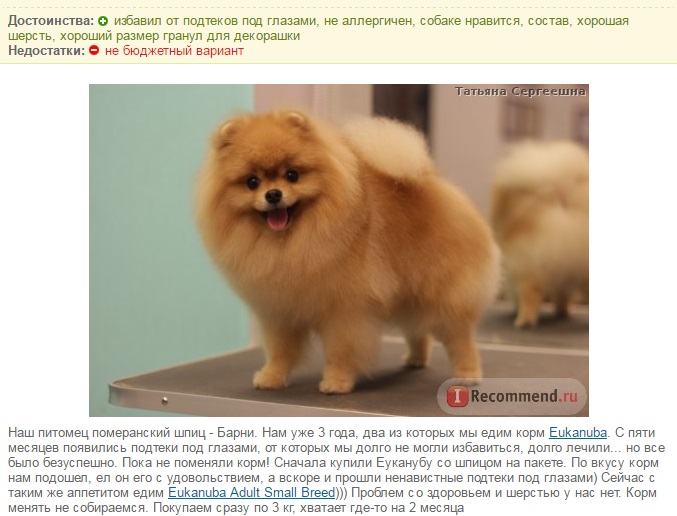 Avis sur les aliments pour chiens Eukanuba