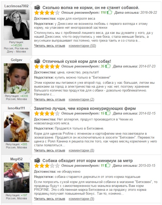 Avis sur Profine pour chiens