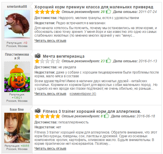 Avis sur la nourriture pour chiens Trainer