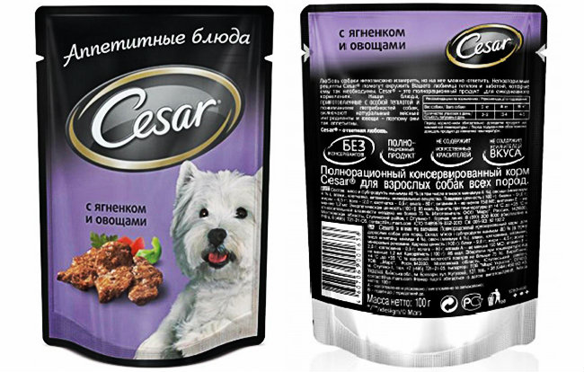 Croquettes César pour chiens à l'agneau