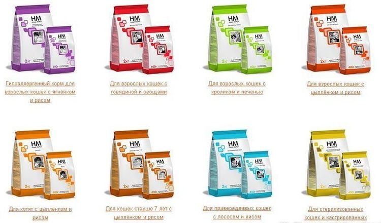 Différents types d'aliments secs