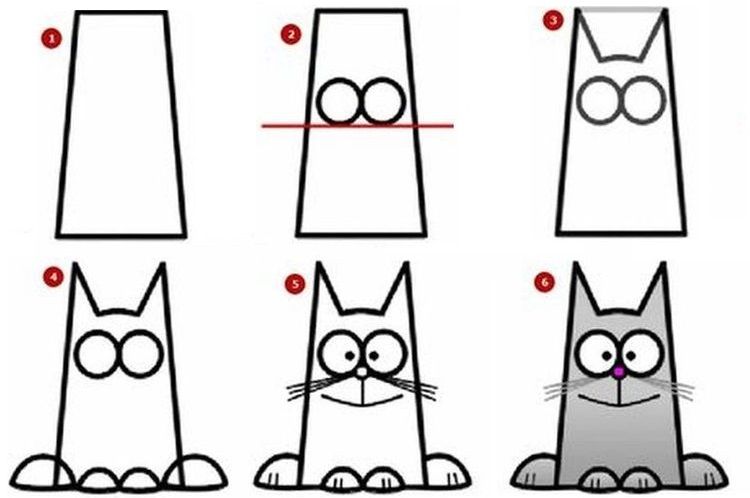 Chat composé de formes géométriques