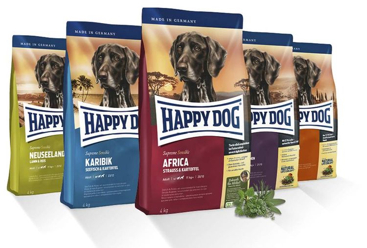 La gamme d'aliments Happy Dog