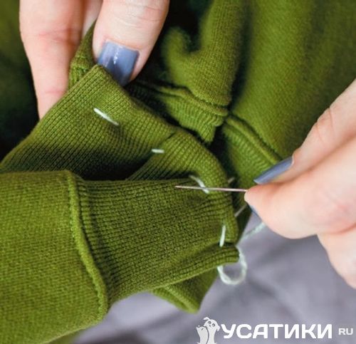 Cousez les manches au bas