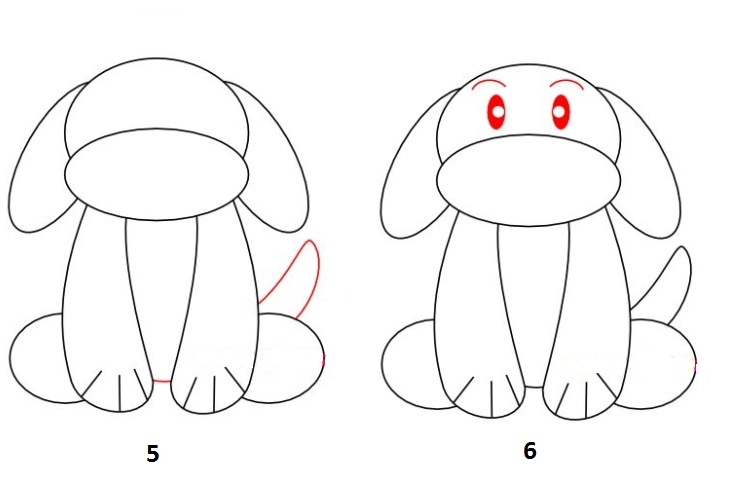 Dessin étape par étape d'un chien