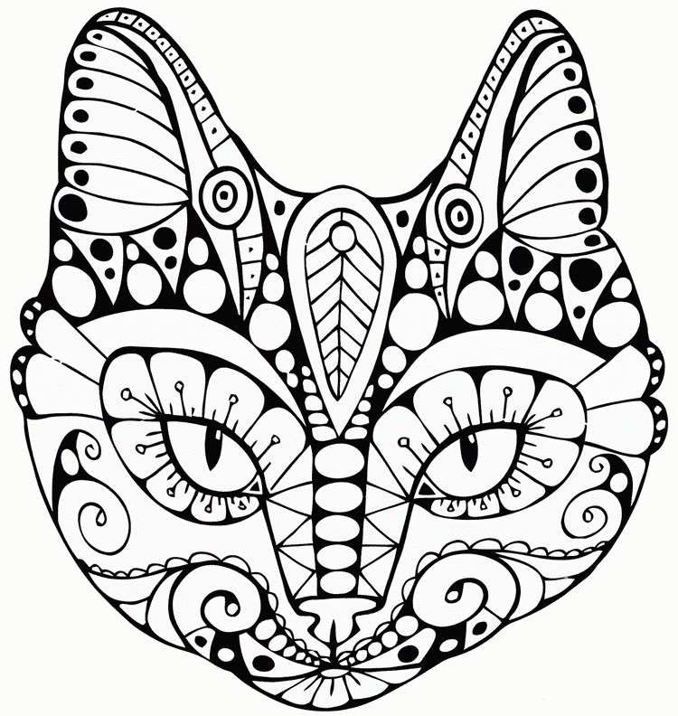 Livre de coloriage anti-stress représentant un chat