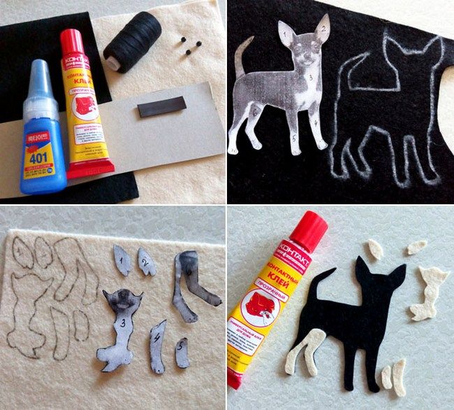 Artisanat en feutrine pour chiens