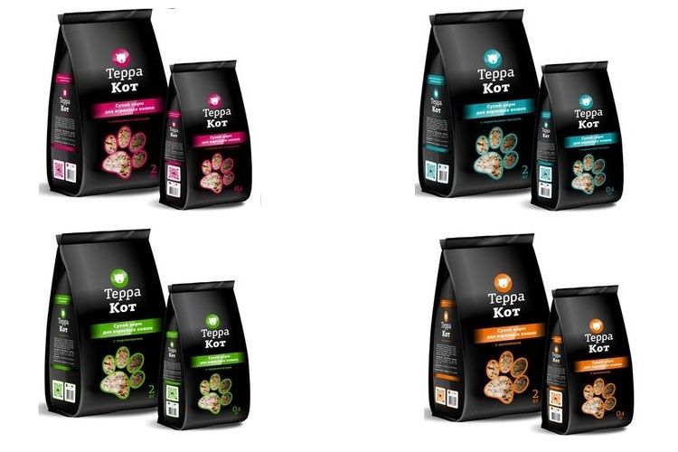 Assortiment d'aliments pour chats en terre cuite