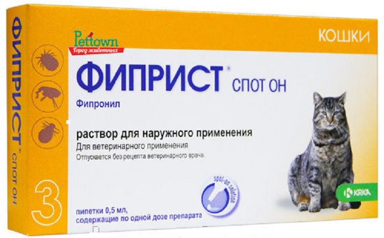 Gouttes Fiprist pour chats