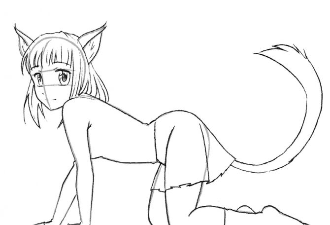 Comment dessiner une fille-chat d'anime