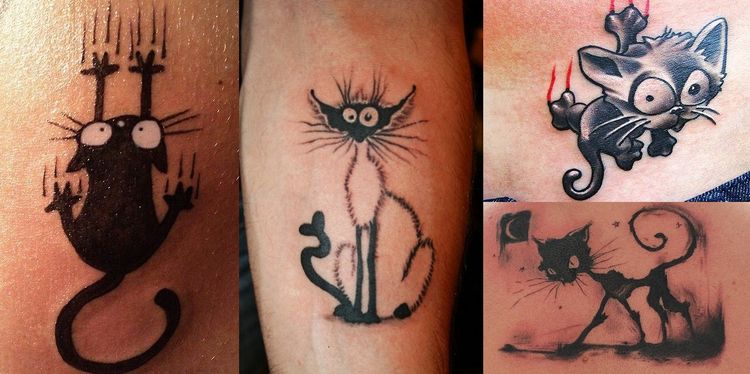 croquis de tatouage de chat