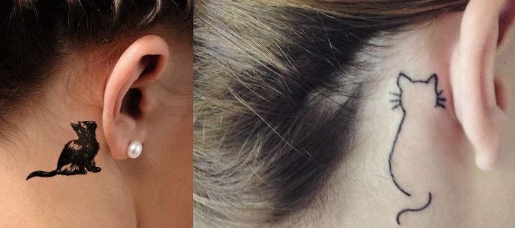 croquis de tatouage de chat