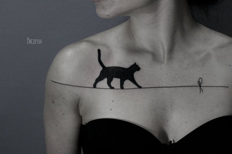 croquis de tatouage de chat
