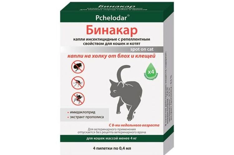 Gouttes Binakar pour chats