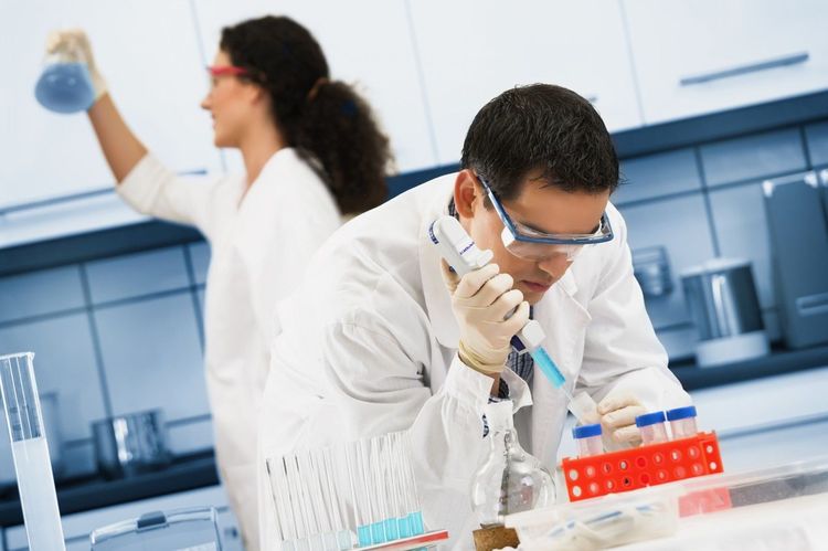 techniciens de laboratoire dans le laboratoire