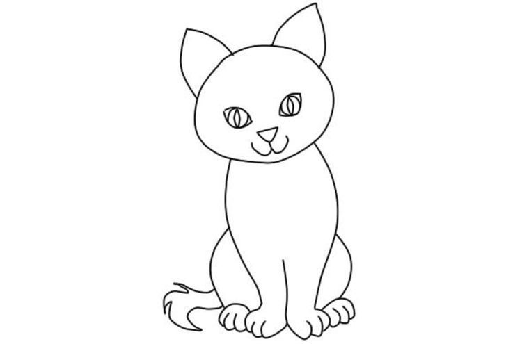 Comment dessiner un chat assis étape par étape