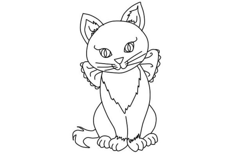 Comment dessiner un chat assis étape par étape