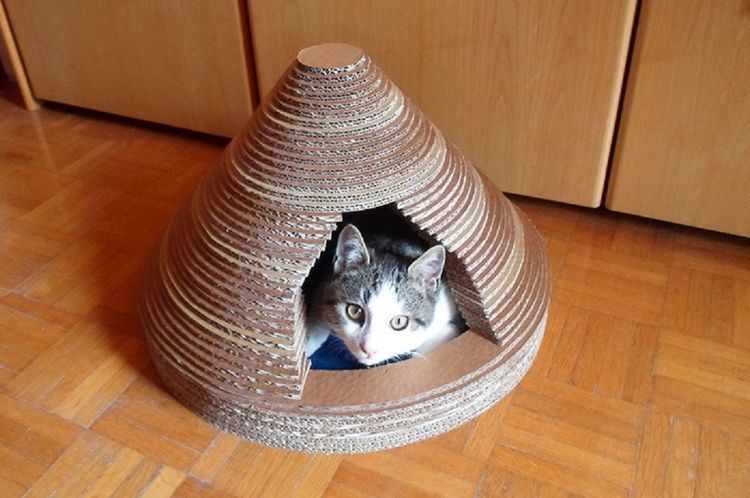 Wigwam fabriqué à partir de cercles de carton