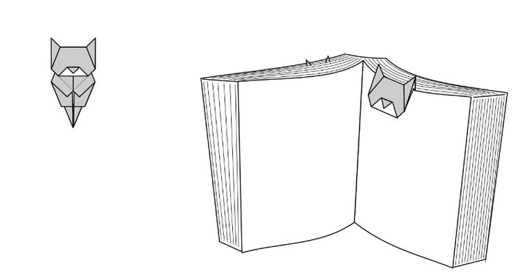 Marque-page chat en origami