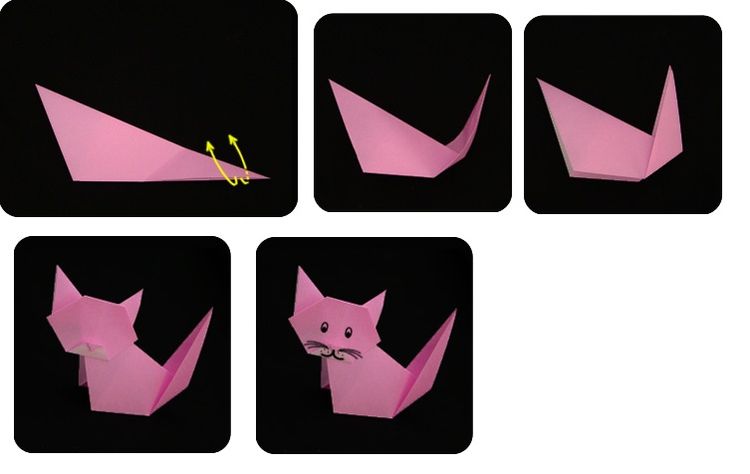 Un chat en origami tout simple