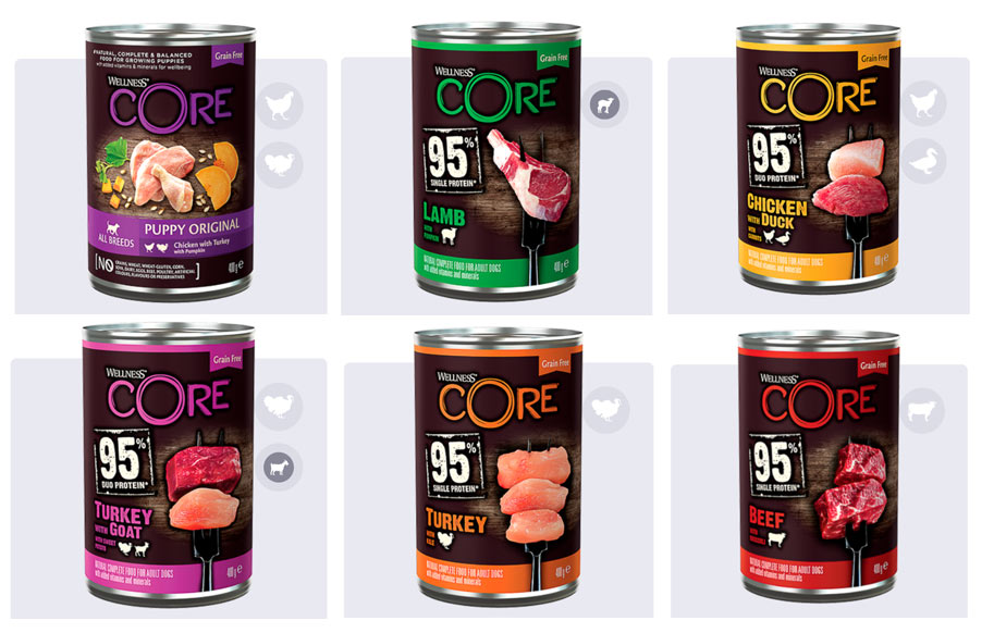 Aliments humides et en conserve pour chiens Wellness Core