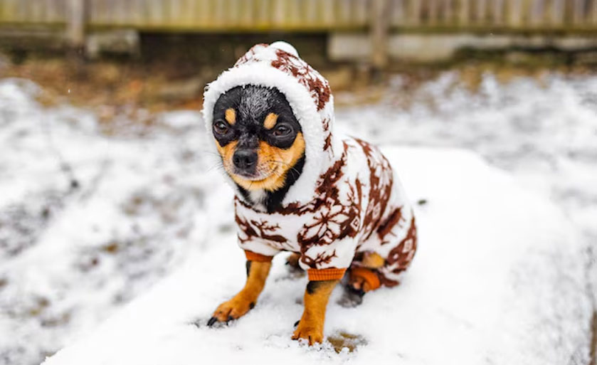 Le froid est la raison pour laquelle les chihuahuas frissonnent.
